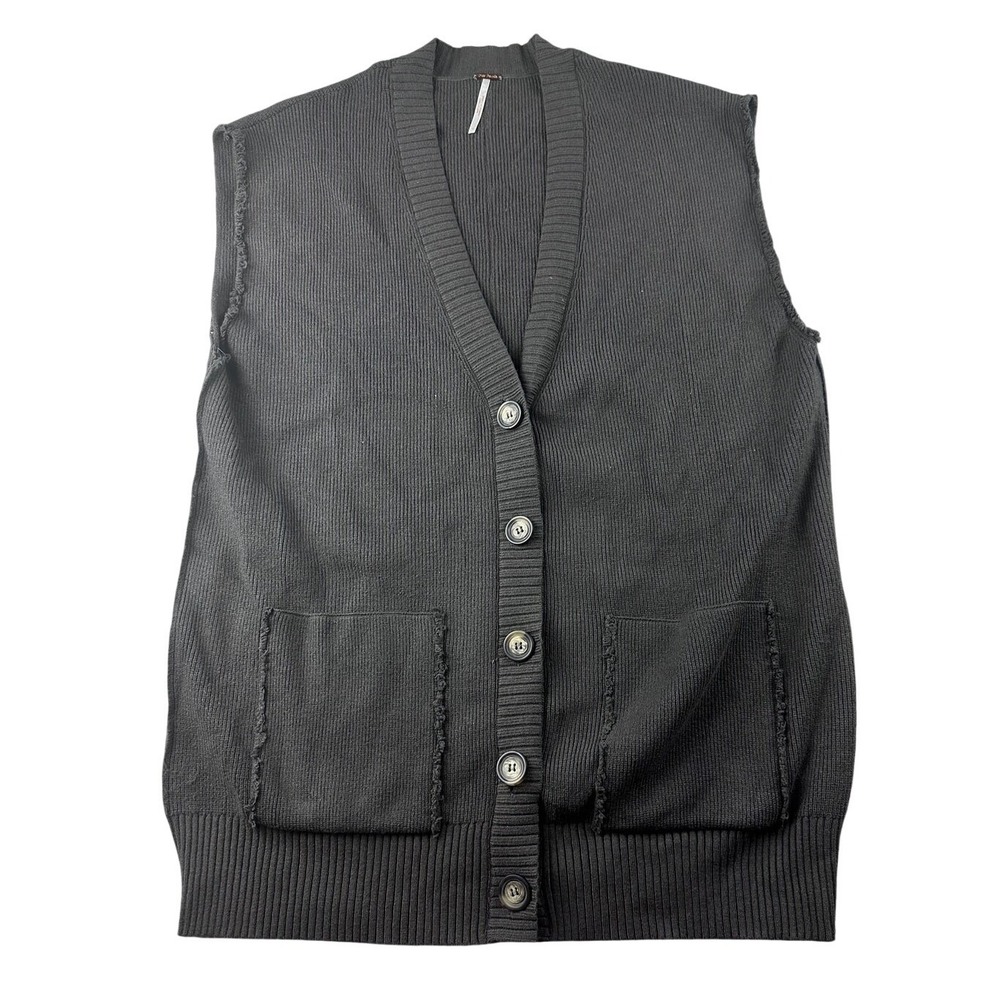Free People Oakleigh Sweater Vest Men S Gray Relaxed Oversized V-Neck Indie
